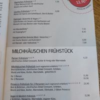 Frühstück Karte at Schweizer Milchhauschen in Bad Nauheim