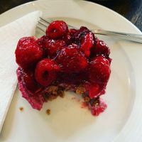 Raspberry crumble  at Schweizer Milchhauschen in Bad Nauheim