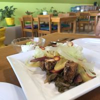 Mango tofu with celery and nopal.   at Rumi Garden in Todos Santos