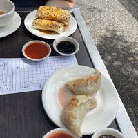 Prawn toasts and fried dumplings   at Bodhi in Sydney