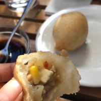 Fried filled glutinous rice balls  at Bodhi in Sydney