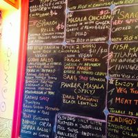 Menu board part 1 at Indigo in Washington