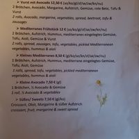 Menu at Velicious in Berlin