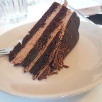 Chocolate and cream cake - hazelnut I think?  at Velicious in Berlin