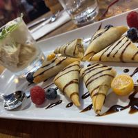 Banana spring rolls with fresh golden berry! at H.O.P.E. in Studio City