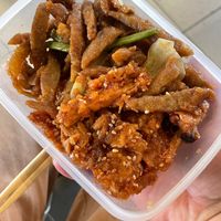 Sweet and sour tofu and braised seitan! at 96 Zen Etterem in Budapest