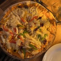 Vegan pizza  at La Traviata in Puerto Vallarta