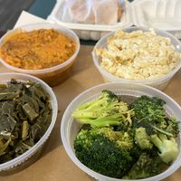 The black bean burger, sweet potatoes, and broccoli were my favorites.   at NuVegan in College Park