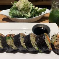 Walnut row, kale salad and the all green juice  at Eternal Abundance in Vancouver