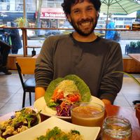 Me about to enjoy the food :) at Eternal Abundance in Vancouver