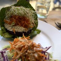 Bland burger  at Eternal Abundance in Vancouver