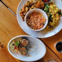 My friend enjoyed her tofu crumble a lot. It was very filling at Eternal Abundance in Vancouver