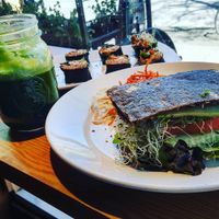 Incredible raw vegan sushi, raw vegan sandwich, and green juice at Eternal Abundance in Vancouver