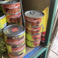 Canned foods sold  at Faasai Vegetarian Food - ฟ้าใส อาหารเจ in Phitsanulok