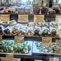 Premade tofu and felafel wraps, salads and desserts. at Waratah Organics in Upper Ferntree Gully
