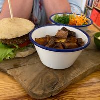 Burger (Made of beans) at Bindicafe in Amersfoort