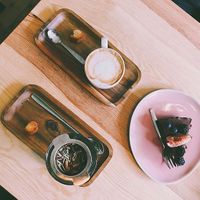 Chocolate and red fruits cake at Bindicafe in Amersfoort