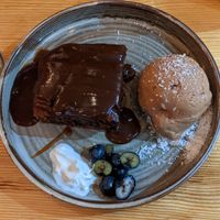 Caramel cake with Snickers ice cream (this was excellent) at Bindicafe in Amersfoort