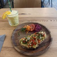 Orange juice and sandwich   at Bindicafe in Amersfoort