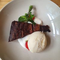 Brownie met caramel at Bindicafe in Amersfoort