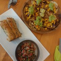 Spanakopita and carnitas tacos at Bindicafe in Amersfoort