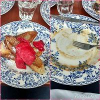 French toast before and after.  at EDNA in Halifax