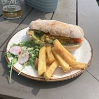 Coronation chickpea ciabatta  at The Woodman in Swansea
