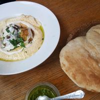 hummus & falafel plate at Nanoosh in Berlin