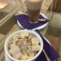 raw coconut yoghurt and raw almond cacao at Sweet Secret of Raw in Prague