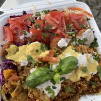 Döner Teller mit falafel  at Kervan in Konstanz