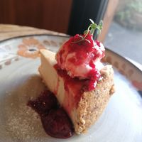 Vegan cheese cake at Phalam Cafe in Kyoto