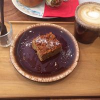 Soymilk Latte and Carrot-cocunut cake  at Phalam Cafe in Kyoto