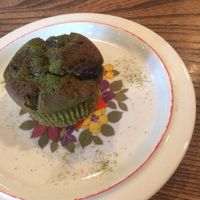 matcha and azuki beans muffin  at Phalam Cafe in Kyoto