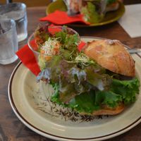 Yummy vegan burger!  at Phalam Cafe in Kyoto