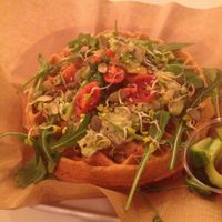 Vegan waffle at Waffle Bar in Warsaw