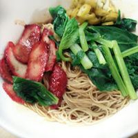 Dry Wanton Mee ($3), it comes with a bowl of clear soup with 2 dumpling. at Five Insights Hall 五观食堂 in Central Singapore