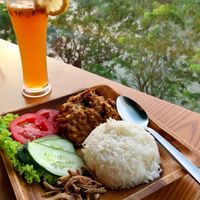Rendang rice with passionfruit lemon beverage  at nomVnom Bistro - Clarke Quay in Central Singapore