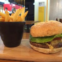 hummus burger  at nomVnom Bistro - Clarke Quay in Central Singapore
