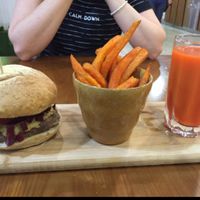 beetroot hummus burger at nomVnom Bistro - Clarke Quay in Central Singapore