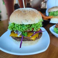 Black pepper cheese burger at nomVnom Bistro - Clarke Quay in Central Singapore