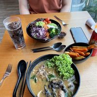 Udon and salad - don’t recommend the udon   at nomVnom Bistro - Clarke Quay in Central Singapore