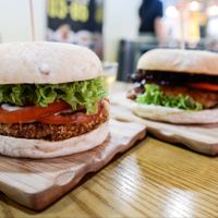 nom nom and tempelicious burger! at nomVnom Bistro - Clarke Quay in Central Singapore