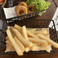 V small portion of fries and some faux calamari (did not taste fresh)   at nomVnom Bistro - Clarke Quay in Central Singapore