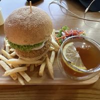 Soy burger   at nomVnom Bistro - Clarke Quay in Central Singapore