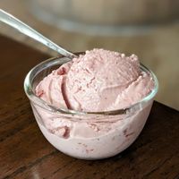 Vegan Strawberry Ice Cream at nomVnom Bistro - Clarke Quay in Central Singapore