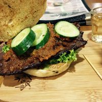 Temptation satay burger  at nomVnom Bistro - Clarke Quay in Central Singapore