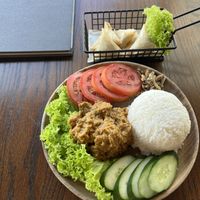 6th of July 2025Toon rendang rice and curry samosas  at nomVnom Bistro - Clarke Quay in Central Singapore