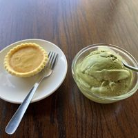 Vegan egg tart & matcha ice cream  at nomVnom Bistro - Clarke Quay in Central Singapore