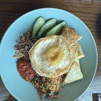 Nasi Campur with Plant egg  at nomVnom Bistro - Clarke Quay in Central Singapore