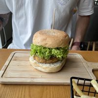 Truffle mushroom burger  at nomVnom Bistro - Clarke Quay in Central Singapore